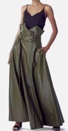 Maxi Long A-Line Skirt Wide Faux Leather Structured Waist Size 38 Womenaposs E20 eBay at eBay