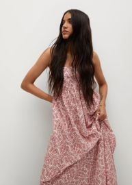 Maxi dress with back slit -  Women   USA at MANGO