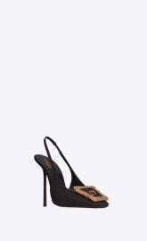 Maxine slingback pumps in crepe de chine  Saint Laurent  YSLcom at Saint Laurent