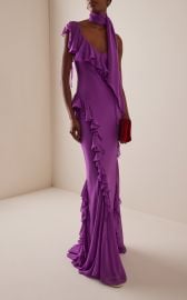 Mayara Ruffled Georgette Maxi Dress at Moda Operandi