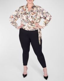 Mayes NYC Plus Size Donna Faux-Wrap Bird-Print Blouse at Neiman Marcus