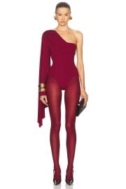 Maygel Coronel Vionnet draped one shoulder stretch jersey bodysuit at FWRD