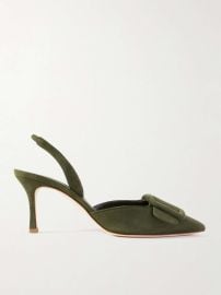 Maysli 70 buckled suede slingback pumps at Net a Porter