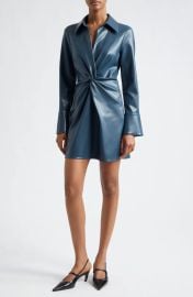 McKenna Long Sleeve Faux Leather Dress at Nordstrom