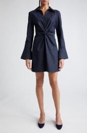 McKenna Twist Front Long Sleeve Denim Minidress at Nordstrom
