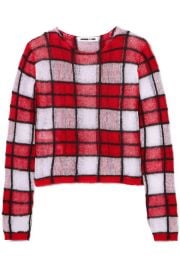 McQ Alexander McQueen - Checked linen-blend sweater at Net A Porter