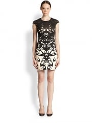 McQ Alexander McQueen - Swallow-Print Stretch Cotton Body-Con Dress at Saks Fifth Avenue