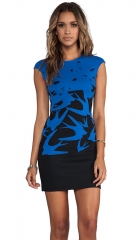 McQ Alexander McQueen Cap Sleeve Swallow Dress in Cobalt Blue  REVOLVE at Revolve