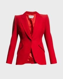 McQueen Classic Single-Breasted Suiting Blazer at Neiman Marcus
