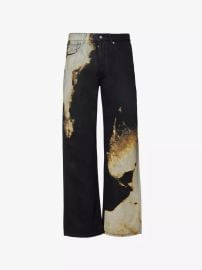 McQueen Graphic Print Straight Leg Denim Jeans at Selfridges