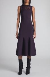 McQueen Lace Panel Flared Midi Dress at Nordstrom