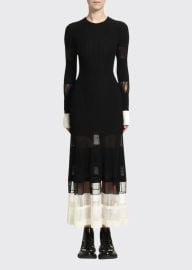 McQueen Ottoman-Knit Lace-Inset Dress - at Bergdorf Goodman