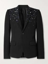 McQueen Slim Fit Crystal Embellished Wool Blazer at Mr Porter