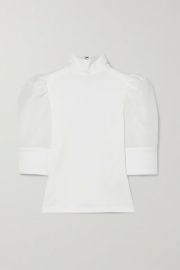 Mckayla crepe and cotton and silk-blend voile top at Net a Porter