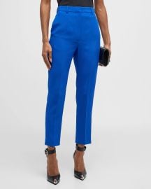 Mcqueen High Waist Crop Cigarette Trousers at Neiman Marcus