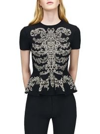 Mcqueen Jacquard Peplum Top at Saks Fifth Avenue