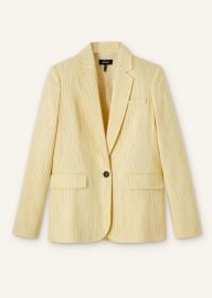 Me Em Pinstripe Blazer In Fresh Lemon at Me + Em