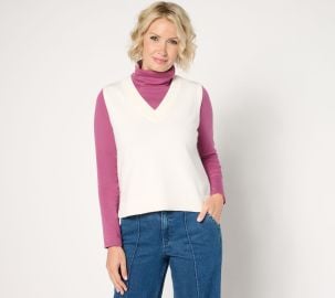 Me by Jennie Garth Fenway Sweater Vest - QVCcom at QVC