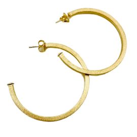 Medium Gold Hoops squared As seen on THE BACHELORETTE Parravi Jewelry at Parravi Jewelry