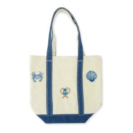 Medium Icon Patch Tote - Navy Nautical at The Ivory Palm
