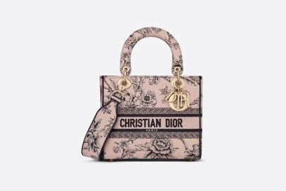 Medium Lady D-Lite Bag Powder Pink Dior Jardin Botanique Embroidery DIOR at Dior