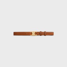 Medium Triomphe Belt in Natural Calfskin - Tan CELINE at Celine