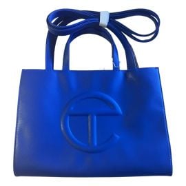 Medium shopping bag vegan leather handbag Telfar Blue in Vegan leather - 31371178 at Vestiaire Collective