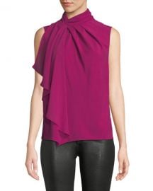 Megan High-Neck Flounce Sleeveless Top at Last Call