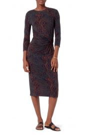 Meika Snakeskin Print Ruched Dress at Nordstrom