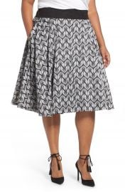 Melissa McCarthy Seven7 Bird Print Full Skirt  Plus Size at Nordstrom