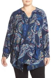 Melissa McCarthy Seven7 Print Pintuck Handkerchief Hem Top at Nordstrom