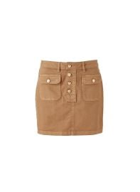 Melissa Odabash Dylan Camel Gold Buttoned Denim Skirt Official Website at Melissa Odabash