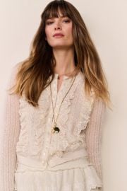 Melisse Eyelet Ruffle Cardigan at LoveShackFancy