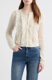 Melisse Lace Ruffle Alpaca & Wool Blend Cardigan at Nordstrom
