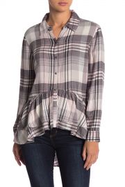 Melrose and Market   Plaid Print Hi-Lo Ruffle Hem Tunic   Nordstrom Rack at Nordstrom Rack