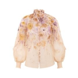 Memento Embroidered Blouse Pansy Floral Online Zimmermann at Zimmermann