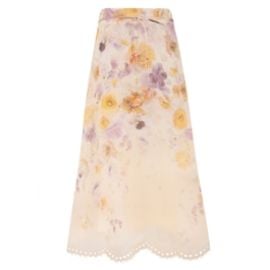 Memento Embroidered Midi Skirt Pansy Floral Online Zimmermann at Zimmermann