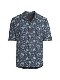 Men\'s Abstract Print Cotton Short-Sleeve Shirt - Coastal Combo - at Saks Fifth Avenue