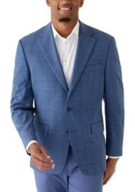 Men\'s Blue Plaid Suit Jacket at Belk