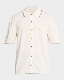 Men\'s Boucle Triangle Pocket Short-Sleeve Shirt at Neiman Marcus