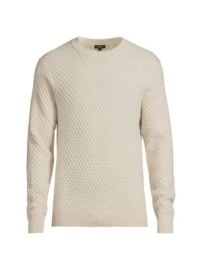 Men\'s Carrick Heathered Wool-Blend Sweater - Oatmeal Heather - at Saks Fifth Avenue