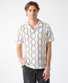 Men\'s Carter Geometric Crochet Resort Shirt at Macys