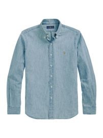 Men\'s Classic-Fit Chambray Shirt - Chambray - at Saks Fifth Avenue