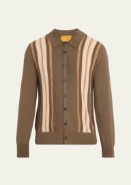 Men\'s Cotton-Cashmere Ribbed Knit Shirt at Bergdorf Goodman