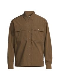 Men\'s Cotton-Nylon Shirt - Brown - at Saks Fifth Avenue
