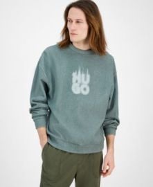 Men\'s Dinkam Oversized Fit Long Sleeve Ribbed Logo Sweatshirt at Macys