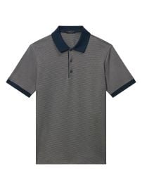 Men\'s Geo Stretch Jacquard Polo Shirt - Sand Walnut - at Saks Fifth Avenue