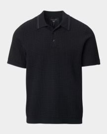 Men\'s Harvey Rib-Knit Polo Shirt at Neiman Marcus