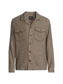 Men\'s Kerouac Houndstooth Cotton Shirt - Mire - at Saks Fifth Avenue