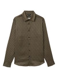 Men\'s Lafraneire Monogram Long-Sleeve Shirt - Dark Brown - at Saks Fifth Avenue